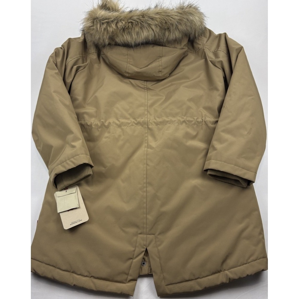 NWT Levis Lined Hooded Tan Quilted Parka Jacket Women's Small - Picture 5 of 16